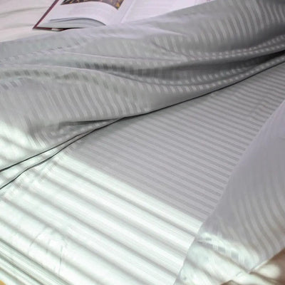 Eucalyptus Sheets - Sheets & Giggles #color_light-gray-stripes