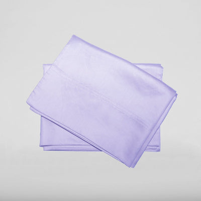 Closeup on lavender eucalyptus pillowcases||Lavender